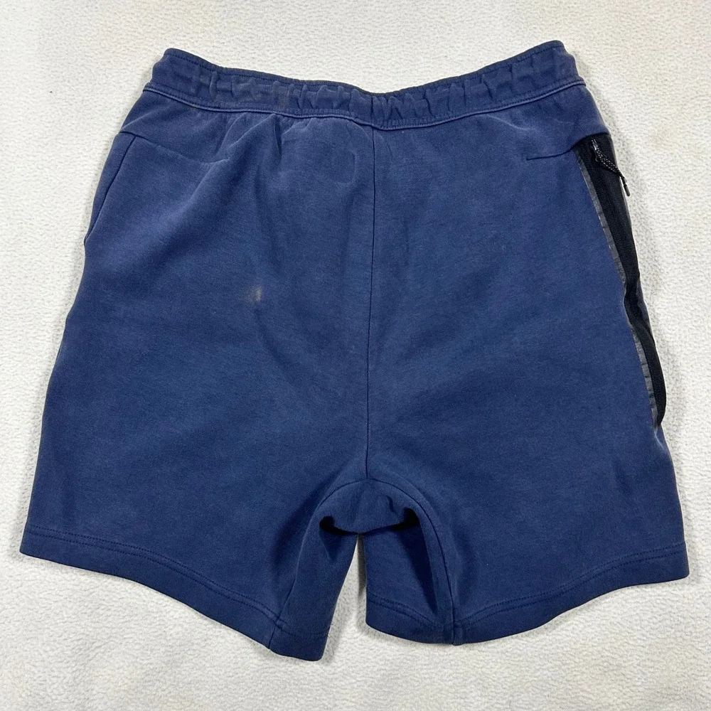 Nike Tech Fleece Shorts Mens Size M Blue CU4503-410 Zipper Pocket